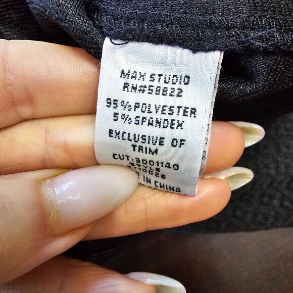 NWT Max Studio Black Quilted Textured A Line Dress faux accents Zipper Front sz - Picture 6 of 13